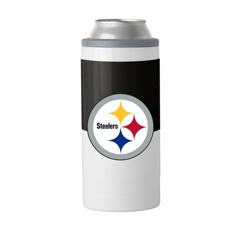 LOGO BRANDS Pittsburgh Steelers Colorblock 12oz Slim Can Coolie 625-S12C-11